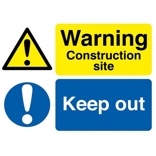 Picture of Warning Construction Site Keep Out Sign