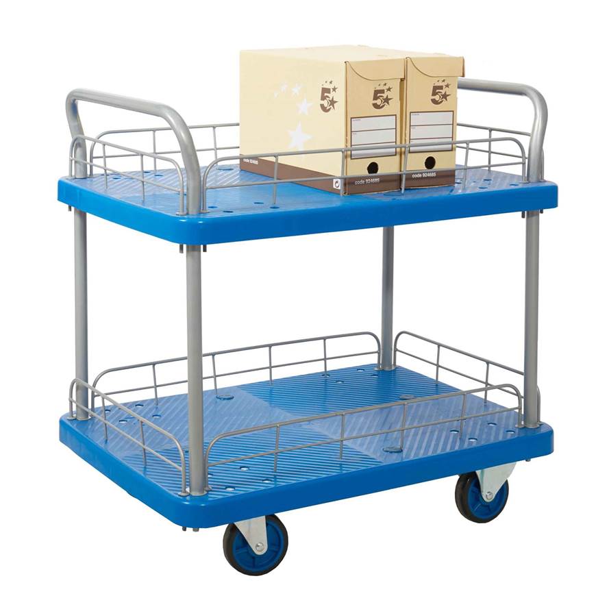 Picture of Proplaz Blue Two Tier Trolley with Wire Surround