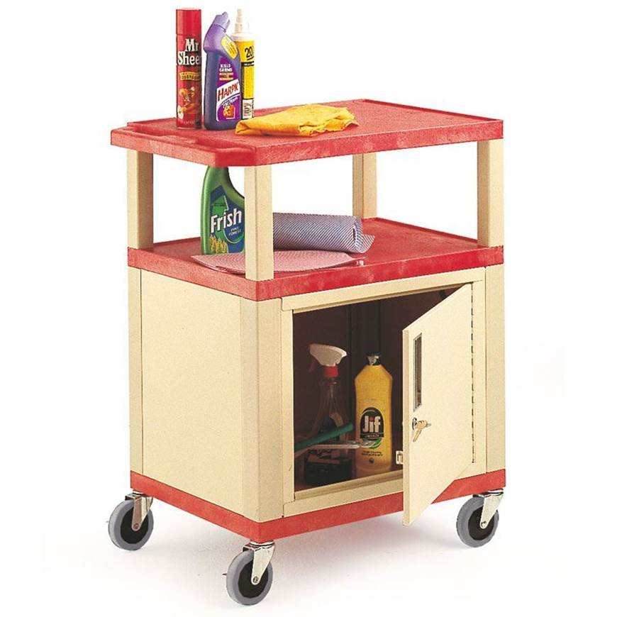 Picture of Service Trolley with Coloured Shelves & Cabinet